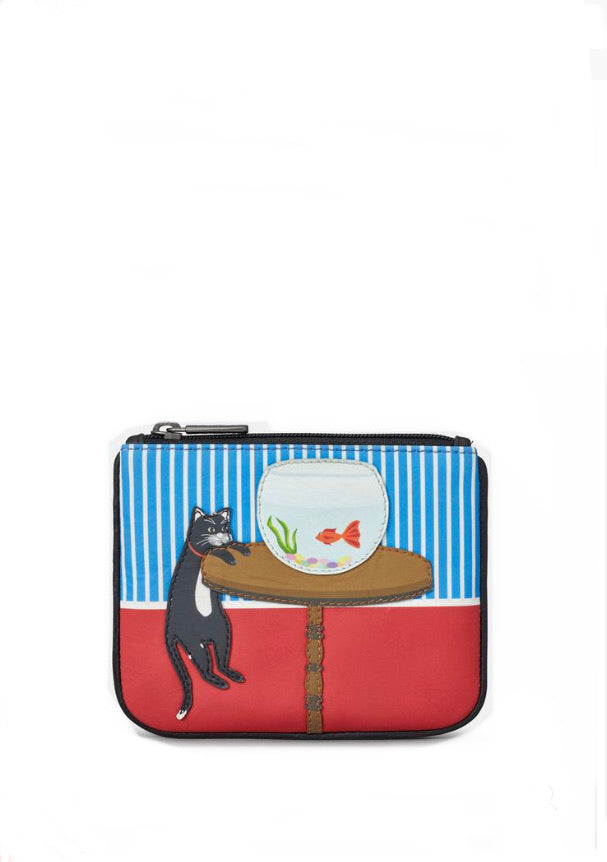 Cat & Fish Zip Top Coin Purse