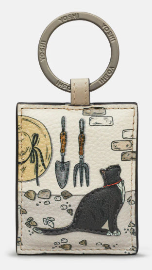 Country Cottage Black Cat Keyring