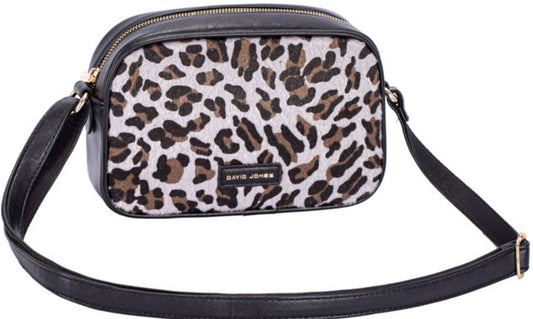 Faux leopard skin shoulder/crossbody bag