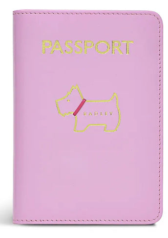 Passport Holder - pink heritage dog