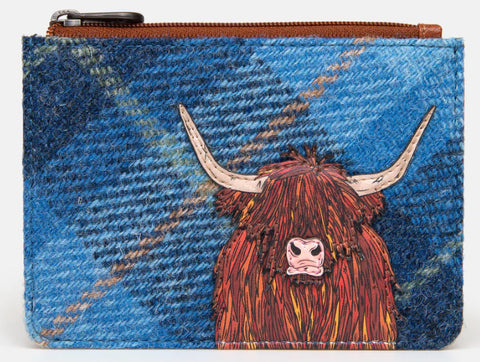 Highland Blue Cow  purse