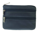 Leather Triple Zip Coin Purse 0-328