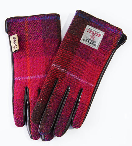 Harris Tweed Leather Gloves
