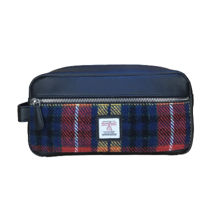 Wash Bag with Harris Tweed