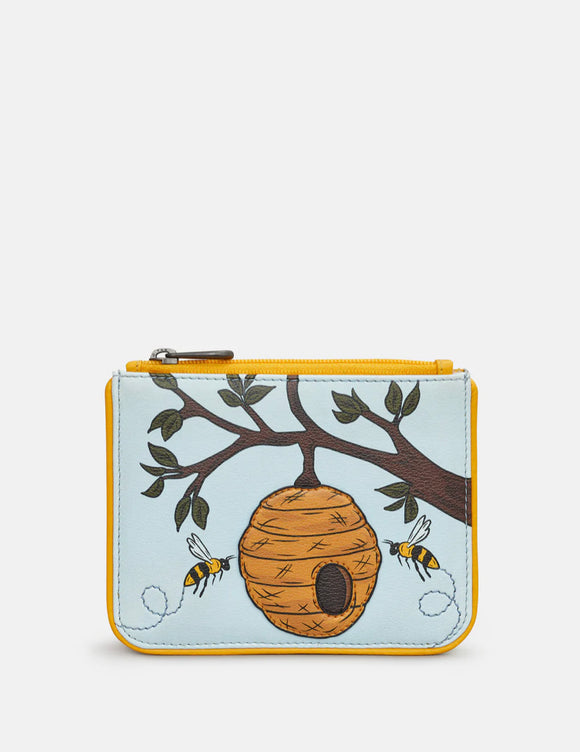 Bee hive Zip Top Coin Purse